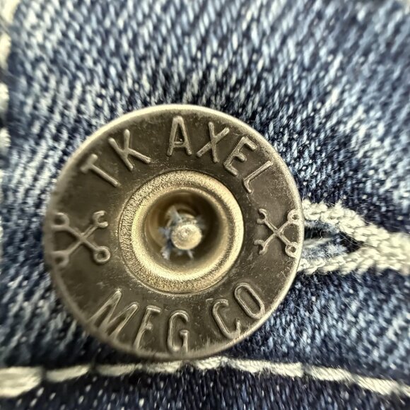 TK Axel Jeans Y2K Mens 38 Straight Distressed Streetwear Embroidered Denim 40x30 - Picture 10 of 13